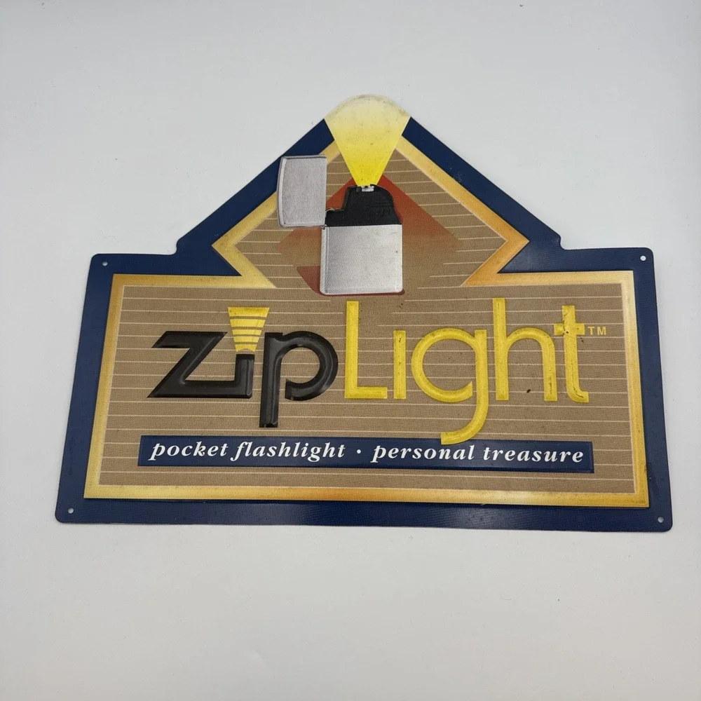 Vintage Zip Light Metal Sign 15